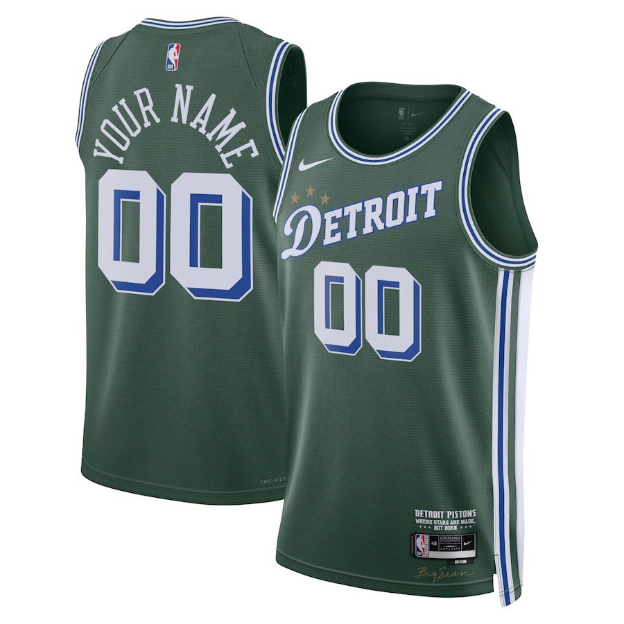 Men Detroit Pistons Nike Green City Edition 2022-23 Swingman Custom NBA Jersey